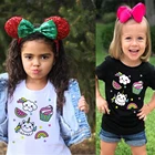 Детские футболки топы с короткими рукавами и изображением мороженого для девочек, весенне-летний свитер для девочек детские футболки, одежда для детей от 1 года до 12 лет