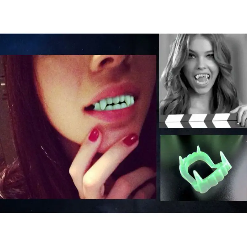 Светится в темноте клыки вампира Пластик зубы костюм аксессуар вечерние