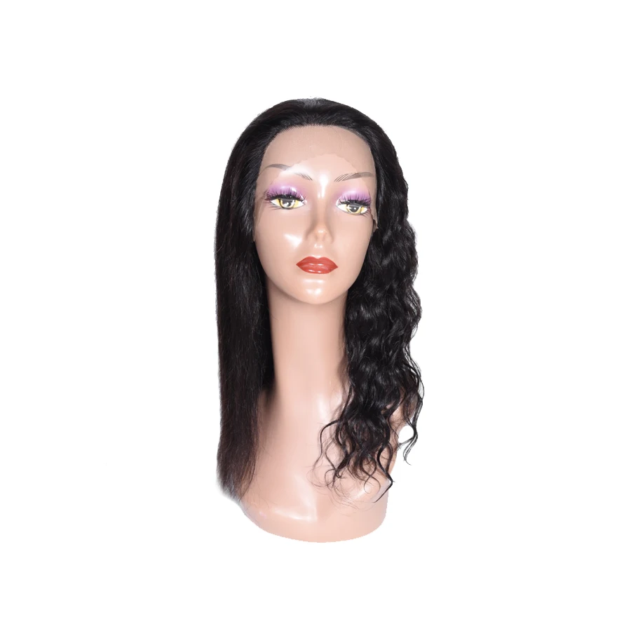 16 дюймов влажные и волнистые человеческие волосы парики прямые после влажной