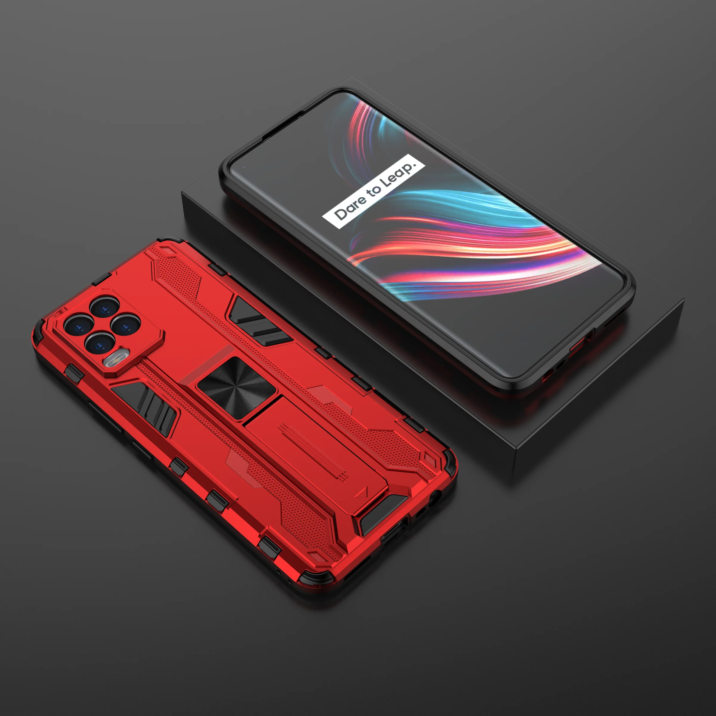 

Phone Case For OPPO A94 A95 A55 A93 A74 Realme V13 GT C20 Q3i Q3 8 Pro 5G 4G Luxury Armor Invisible Magnetic Bracket Back Cover