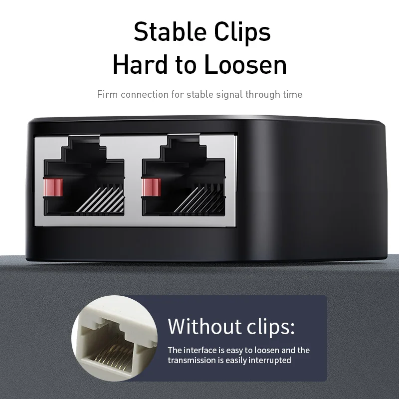 Ethernet-адаптер Baseus RJ45 Сетевой удлинитель кабеля вилка-удлинитель для Ethernet