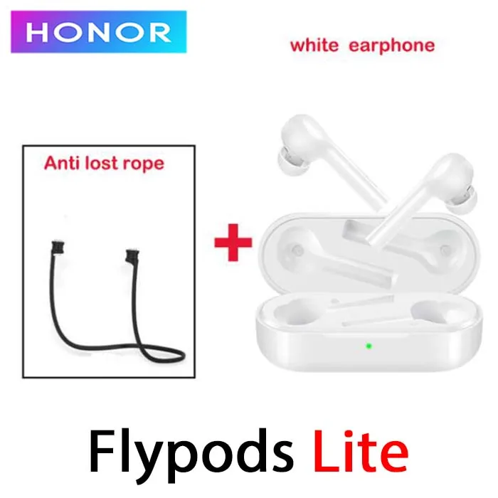 white n anti rope Оригинальные беспроводные наушники huawei Honor Flypods Lite, водонепроницаемые, IP54, управление нажатием, Беспроводная зарядка, Bluetooth 4,2 - Цвет: white n anti rope