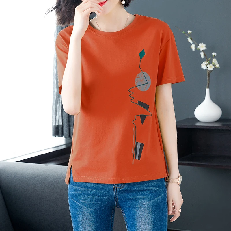 

2020 Women Shirt 8 Style Cotton Shirt red Short Sleeve