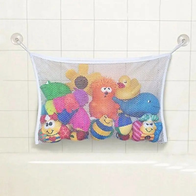

H05C Baby Bath Time Cute Toy Tidy Storage Suction Cup Bag Mesh Bathroom Organiser Net