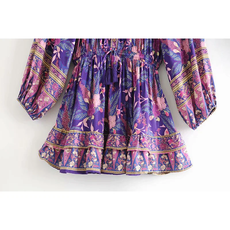 Богемное женское платье с принтом для отдыха 2019 модное девушек Дамское свободное