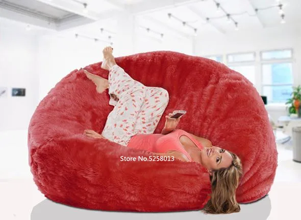 НОВЫЙ Большой Кресло-Мешок LUXURY SHAGGY FUR BEAN BAG с мягкой пушистой шерстью - отличный подарок на Рождество!!!! Короткий теплый мешок-лежак на меху.