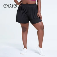 doib women black short sports pants plus size high waist running short pants quick drying breath sports gym pants