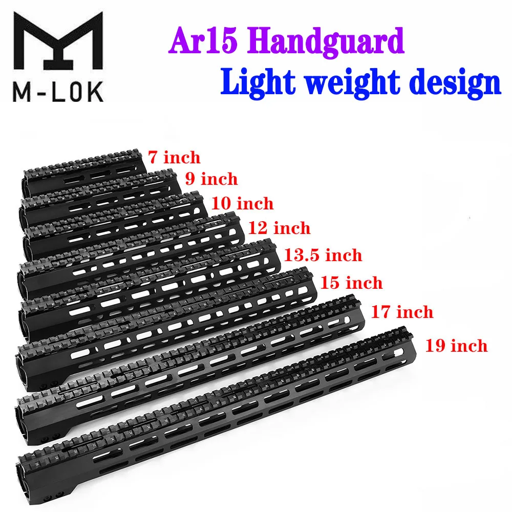 Magorui AR-15 M4 M-LOK MLOK 7/9/10/12/13.5/15/17/19/22 дюймов тонкий свободный поплавок - Цена: 3412.96