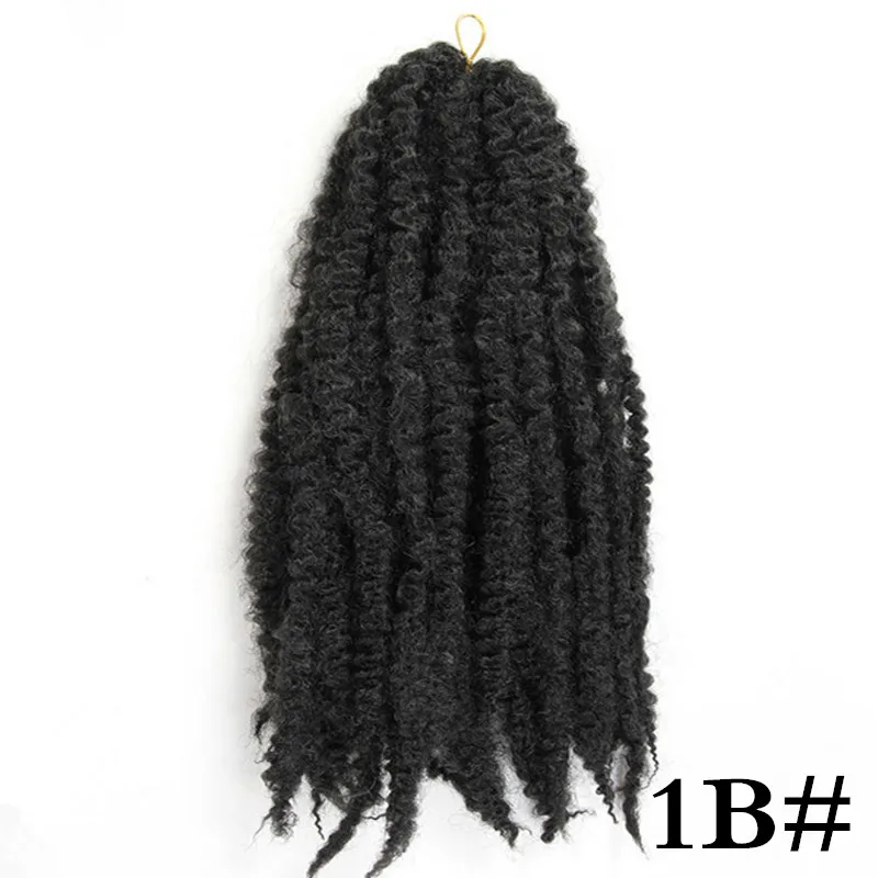 # 1B X-TRESS, синтетические косички Marley, вязанные крючком, натуральные, черные, 1B#, красный, розовый цвет, 18 дюймов, мягкие, афро, кудрявые, косички для наращивания волос - Цвет: # 1B