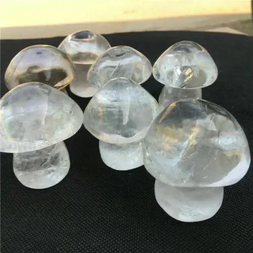 1 шт. Натуральный прозрачный кварцевый резанный вручную гриб кристалл череп