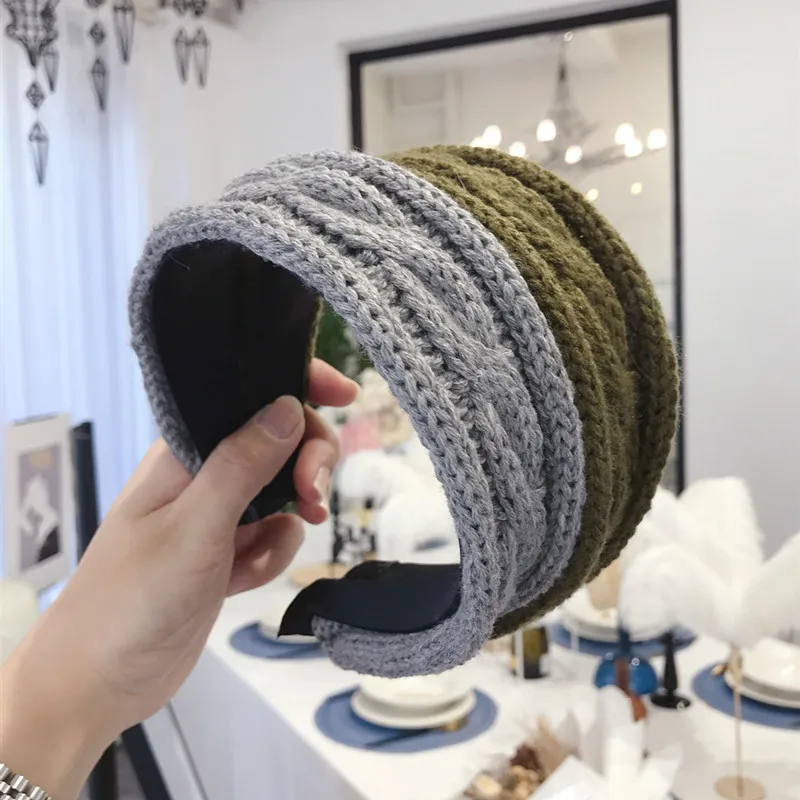 

MISANANRYNE 2020 Christmas Gift Vintage Winter Knit Twist Braided Hair Accessories For Girls Women Knot Headband Hairband
