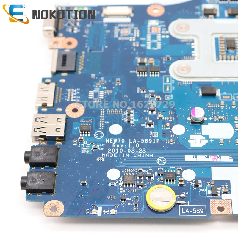 NOKOTION MBWJR02001 MBR5402001 MBWJM02001 основная плата для acer Aspire 5741 5741G материнская плата ноутбука NEW70 LA-5891P DDR3 512MB GPU
