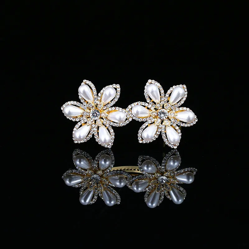

Trendy Female White Pearl Hair Clips For Women Dainty Flower Crystal Hairpin Charm Peacock Jewelry Hair Accessories For Women