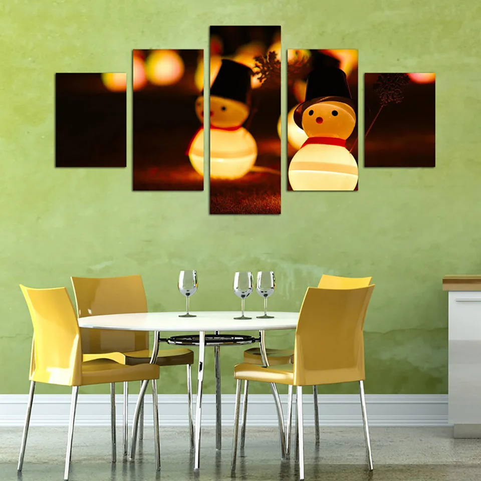 Living Room Wall Art Pictures HD Printed 5 Piece/Pcs Light Christmas Toy Modern Painting On Canvas Home Decor Poster Framework | Дом и сад