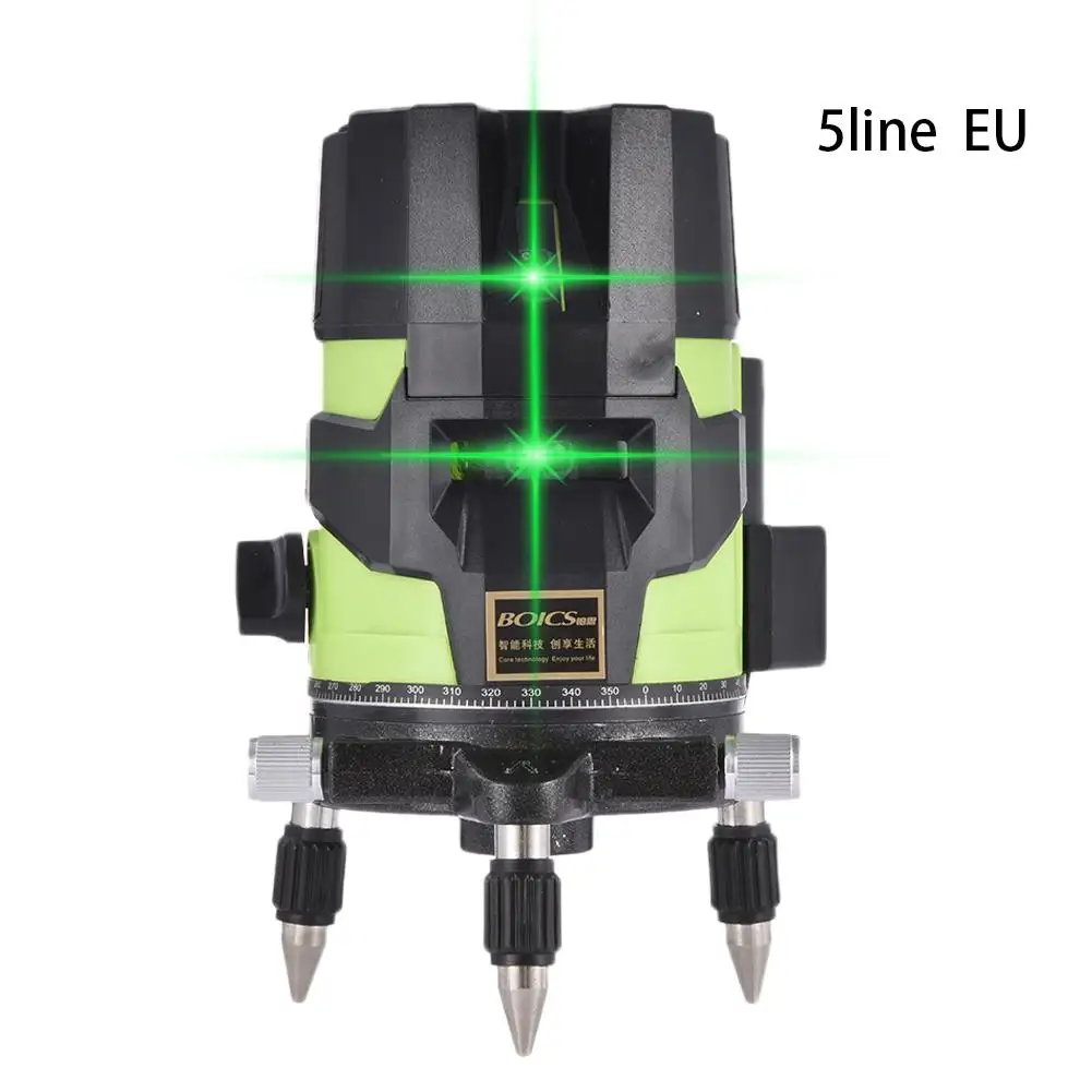 5 Lines EU Plug Класс 2 зеленый светильник лазерный уровень 2/3/5 линии лазерный нивелир высокая точность автоматической линии Метатель Mater инструментов, работающих в 100 м - Цвет: 5 Lines EU Plug