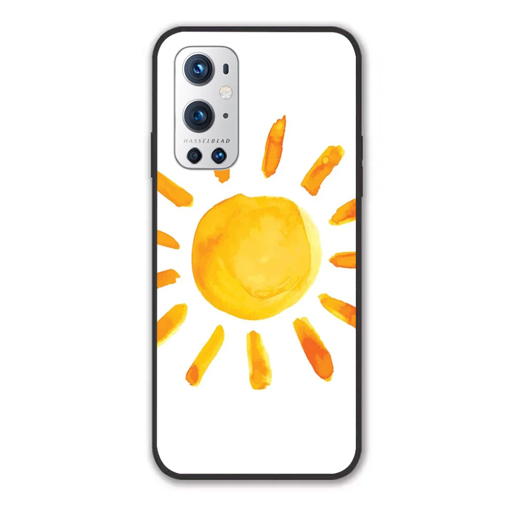 

For OnePlus Brushed Watercolor Painted Sun Soft TPU Border OnePlus 7 7T 7Pro 8 8T 8Pro 9 9Pro Case