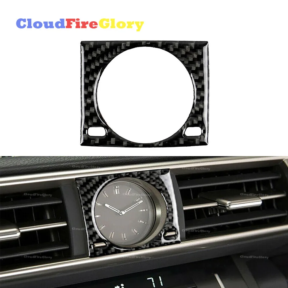 

CloudFireGlory For LEXUS IS250 IS300 IS350 2014 2015 2016 2017 2018 Carbon Fiber Center Console Clock Cover Trim Frame Sticker