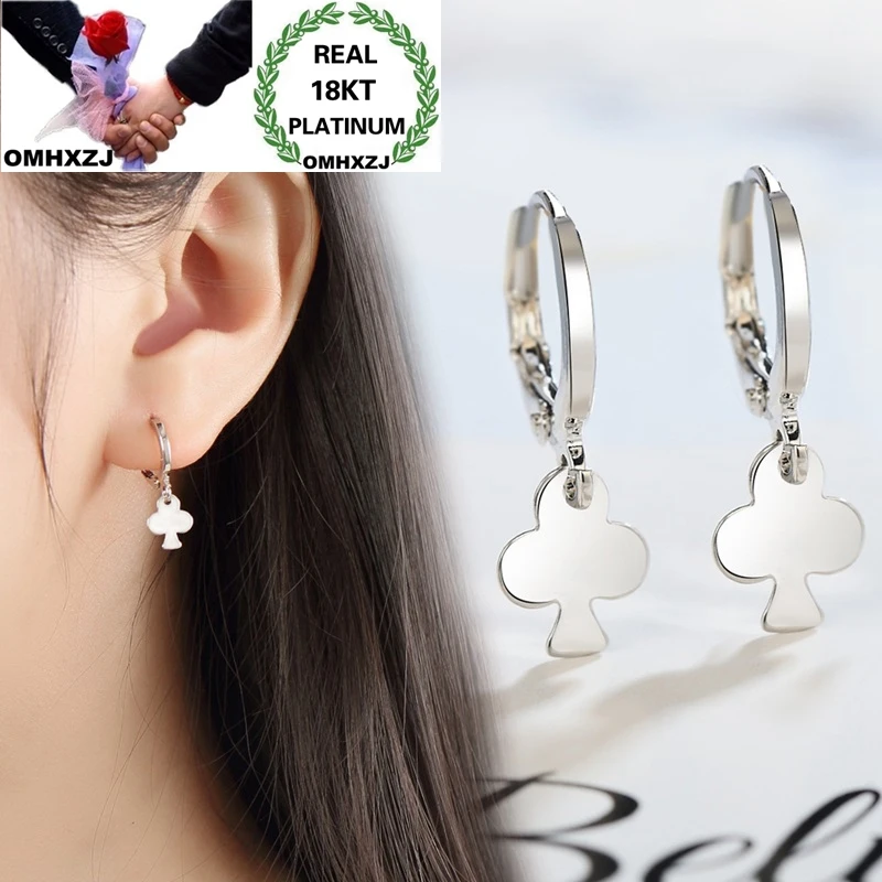 

OMHXZJ, оптовая продажа, Европейская мода, для женщин, девушек, для вечеринки, дня рождения, свадьбы, подарок, цветок сливы, 18 К, белое золото, вис...