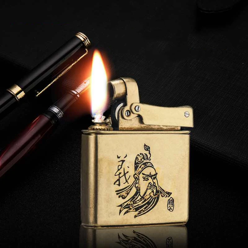 Честная Античная керосиновая Зажигалка из чистой меди деревянная коробка