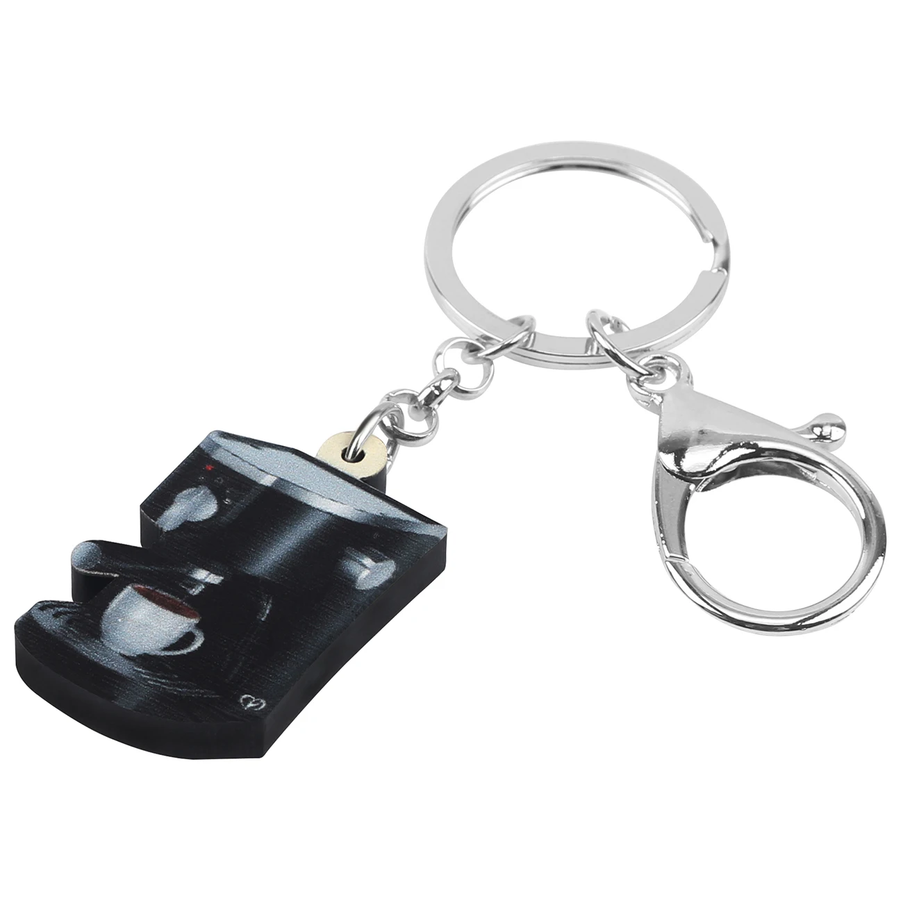 WEVENI Acrylic Coffee Machine Cup Key Chains Rings Bag Car Wallet Purse Decoration Keychain For Women Girls Men Teens Charm Gift