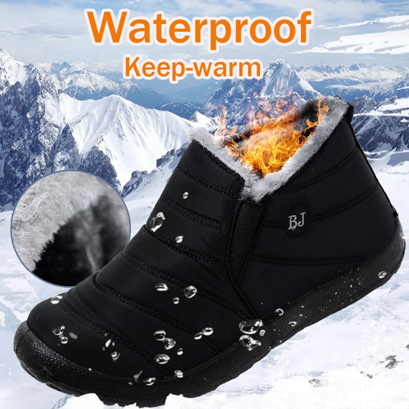 

Women Boots Winter Shoes Women Waterproof snow Boots Warm Fur Ankle Boots Female Slip On Flat Casual Shoes Plush Footwear