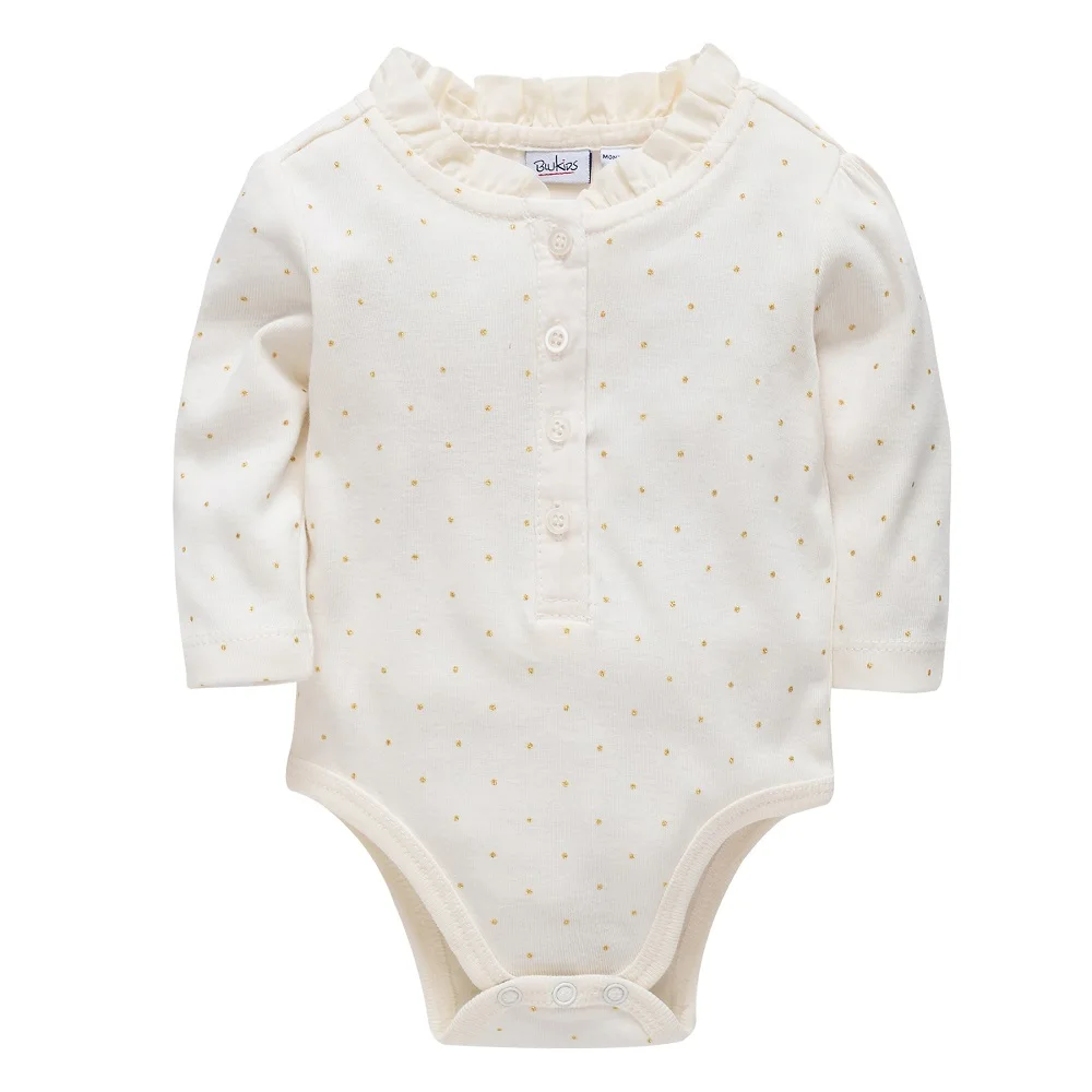 Боди для маленьких девочек из 100% хлопка с принтом Комбинезоны новорожденных