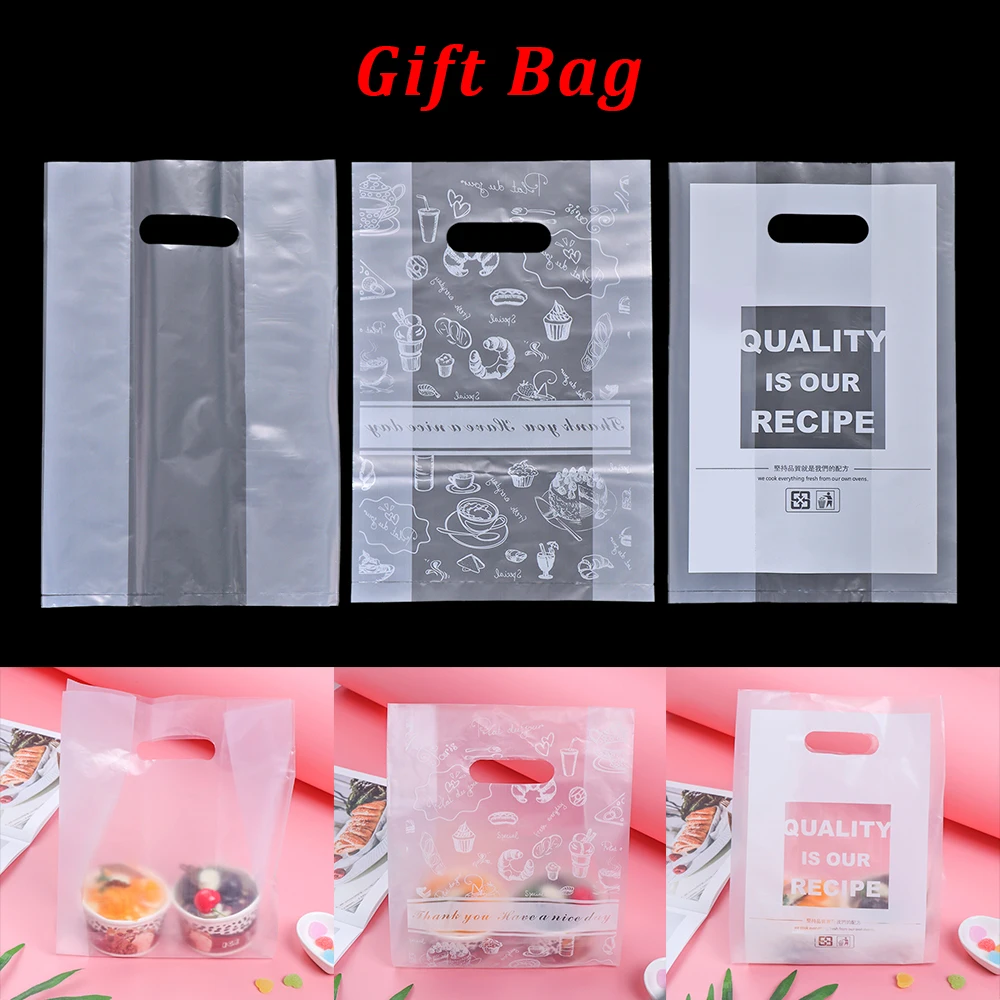 50 шт. прозрачный пластиковый подарочный мешок сумка для хранения одежды с ручкой