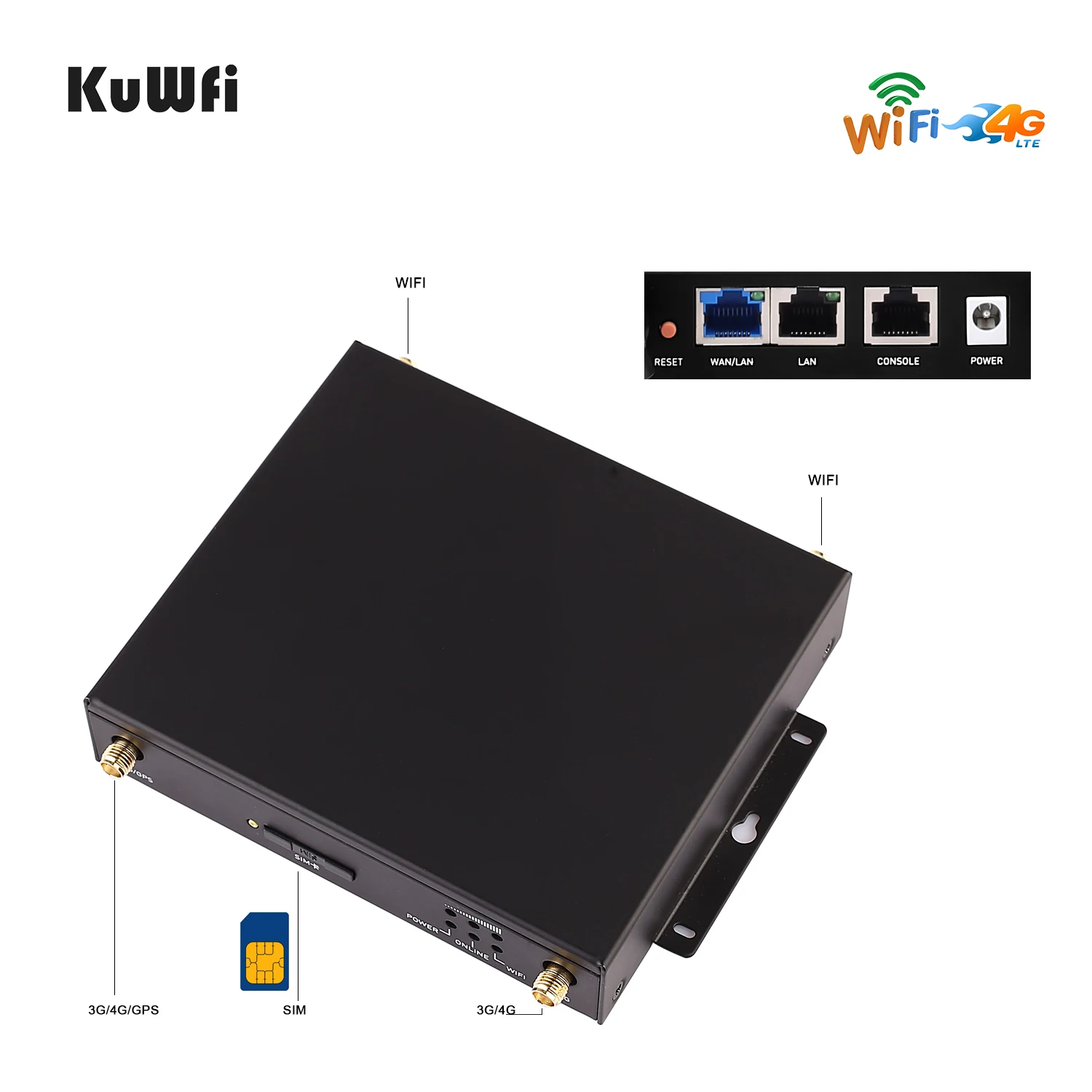 KuWfi беспроводной 4G CPE маршрутизатор CAT4 LTE разблокированный 300 Мбит/с домашний Wifi со