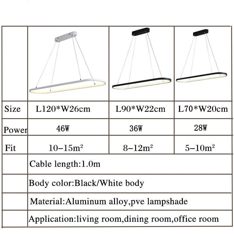 Современные светодиодные подвесные светильники минималистичные черно белые