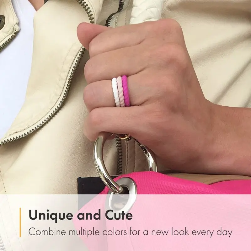 Женские тонкие поворотные кольца штабелируемые Силиконовые мягкие для спорта на