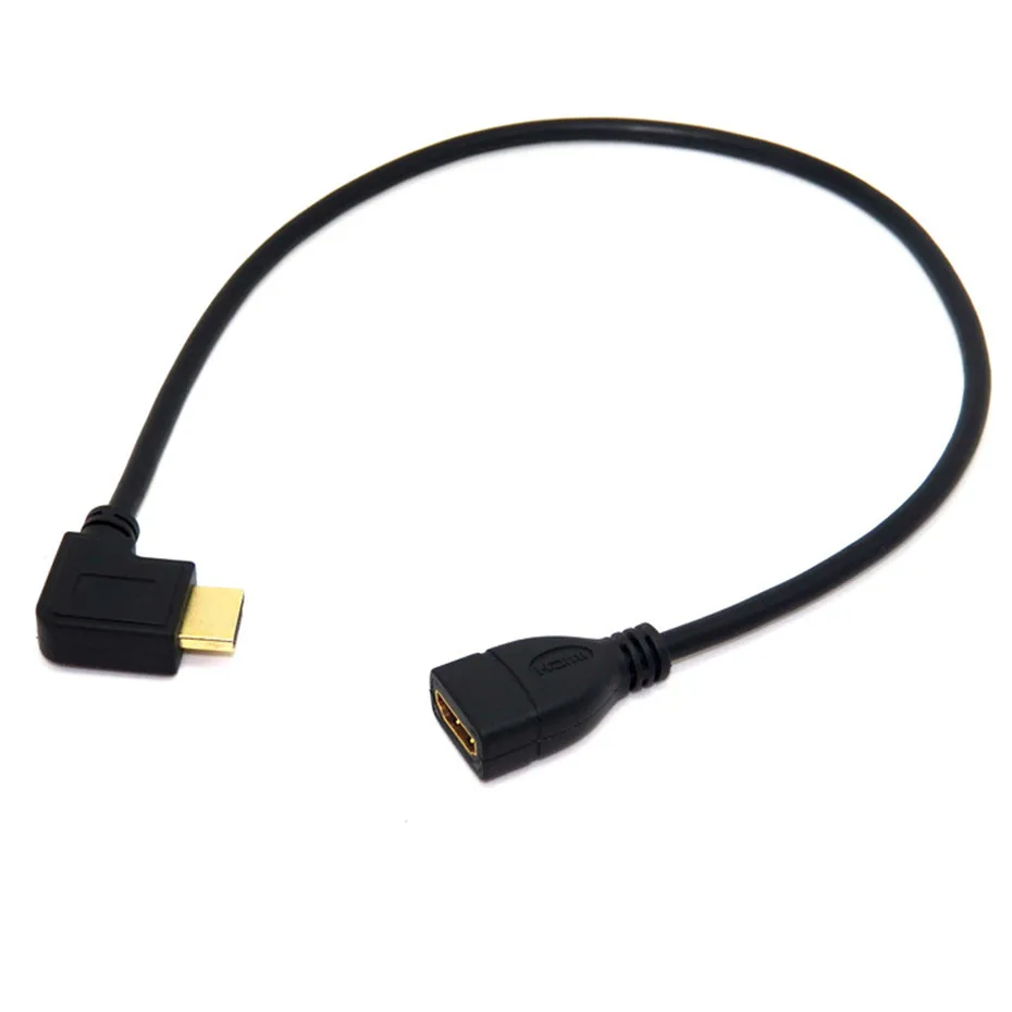 Кабель HDMI 90 градусов прямоугольный HDMI Мужской к HDMI Женский Кабель адаптер Разъем черный для DVD ТВ проектор 0,15 м 0,5 м
