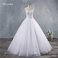 zj9079 ball gown real images tulle wedding dress 2019 2020 with pearls bridal dresses robe de marriage wedding gowns
