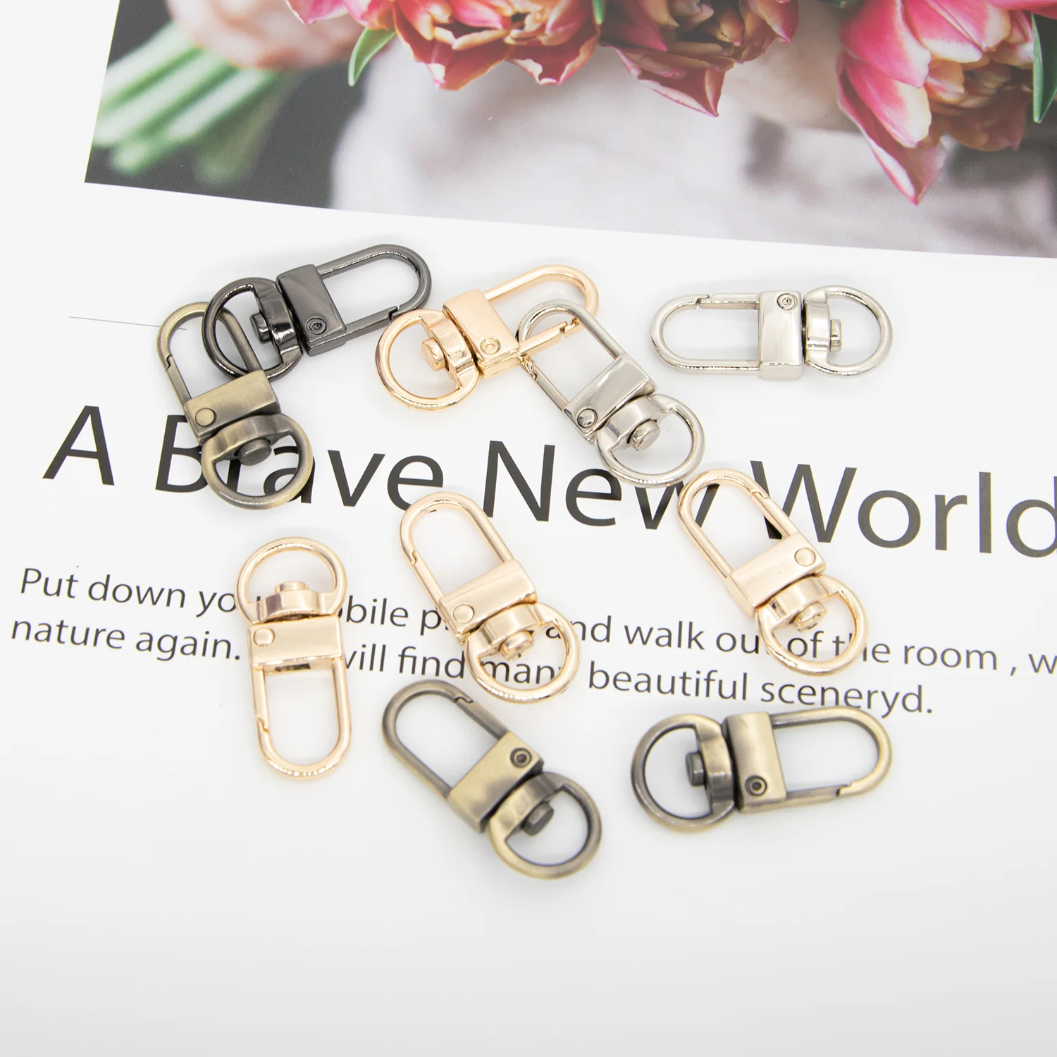 10 шт. Поворотный замок-карабин триггер Пряжка для сумки цепь на ремешке замок с