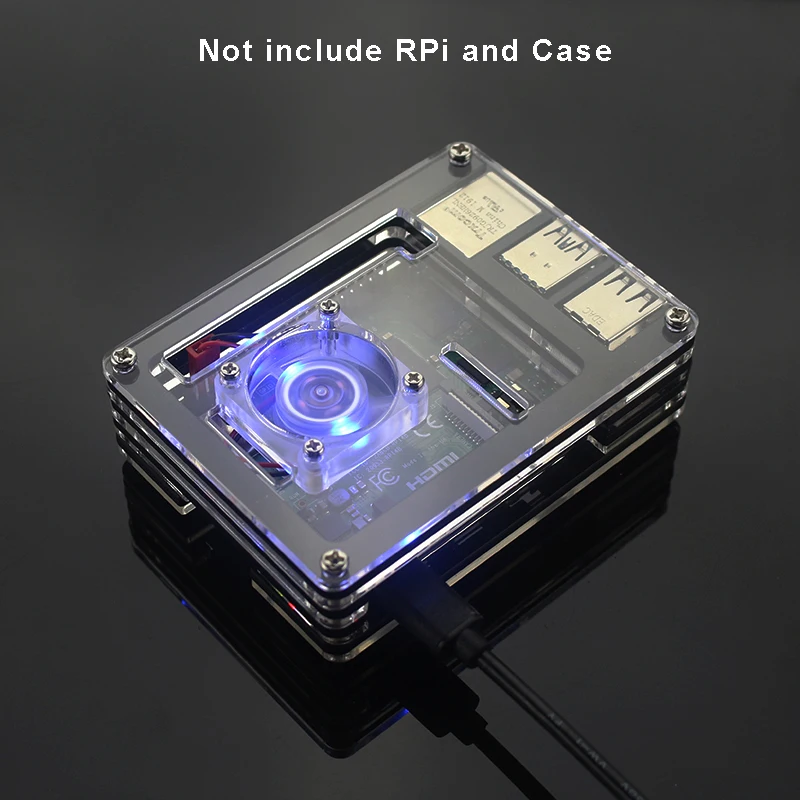 Raspberry Pi Bule светильник Вентилятор охлаждения светодиодный кулер с 2 для 4/3B/3B