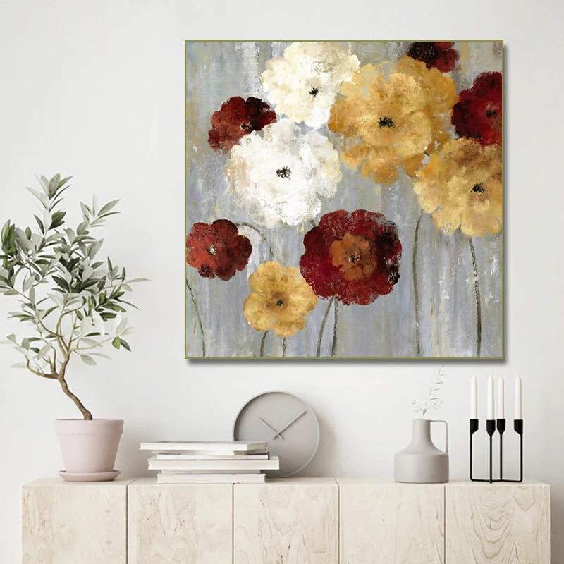 

Abstract Flower Canvas Painting Modern Home Decor Modern Floral Posters And Prints Wall Art Pictures For Living Room Decoration
