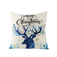 45x45cm christmas throw pillowcasesliving room couch cushion coverholiday rustic linen pillow case for sofa home decoration