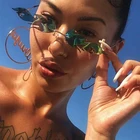 Женскиемужские солнцезащитные очки без оправы OEC CPO, с зеркальным покрытием