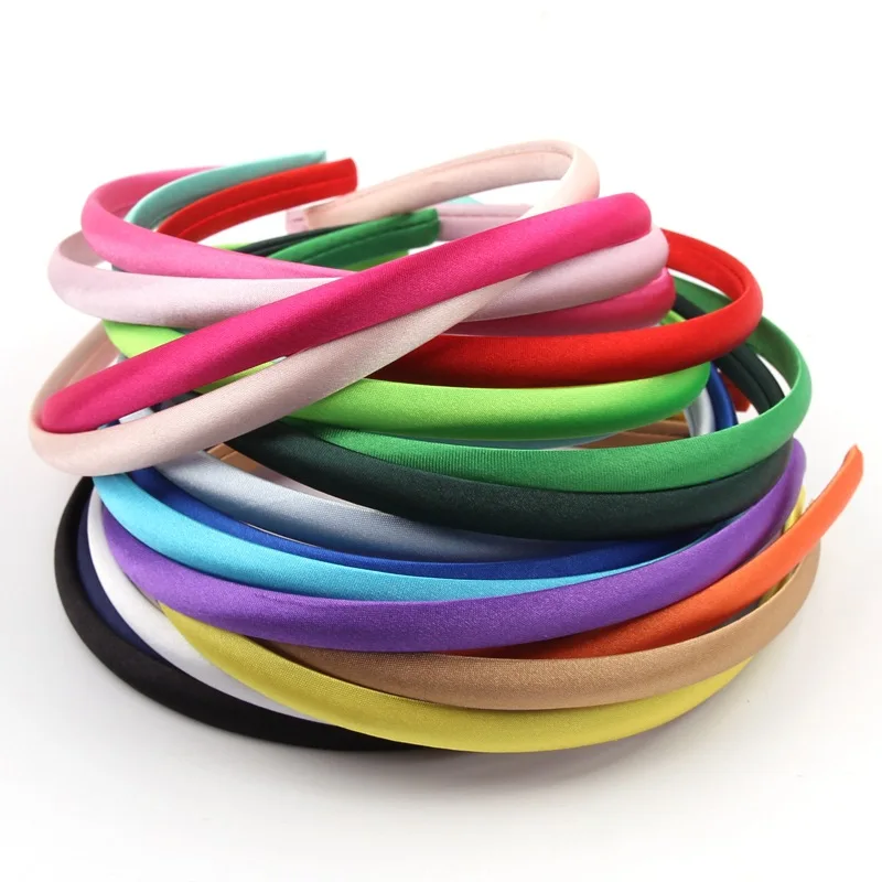 

10Pcs/lot Korean Style Children DIY Hairbands Satin Covered Candy Color Hair Hoops Kids Ribbon HeaddressGirls Hair Accessories