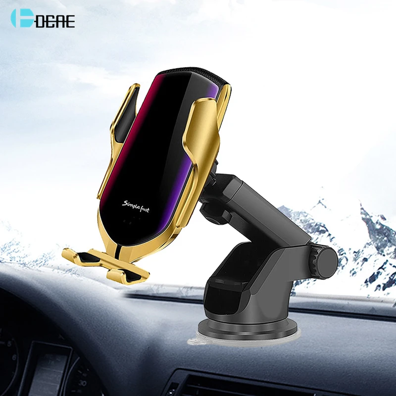Automatic Car Wireless Charger 10W Mount for iPhone 12 11 XR XS 8 Samsung S20 S10 Qi Fast Charging Infrared Sensor Phone Holder | Мобильные