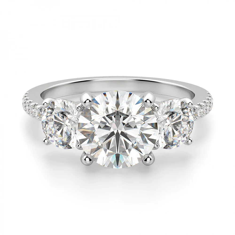 Обручальное кольцо с муассанитом для женщин ювелирное изделие под розовое