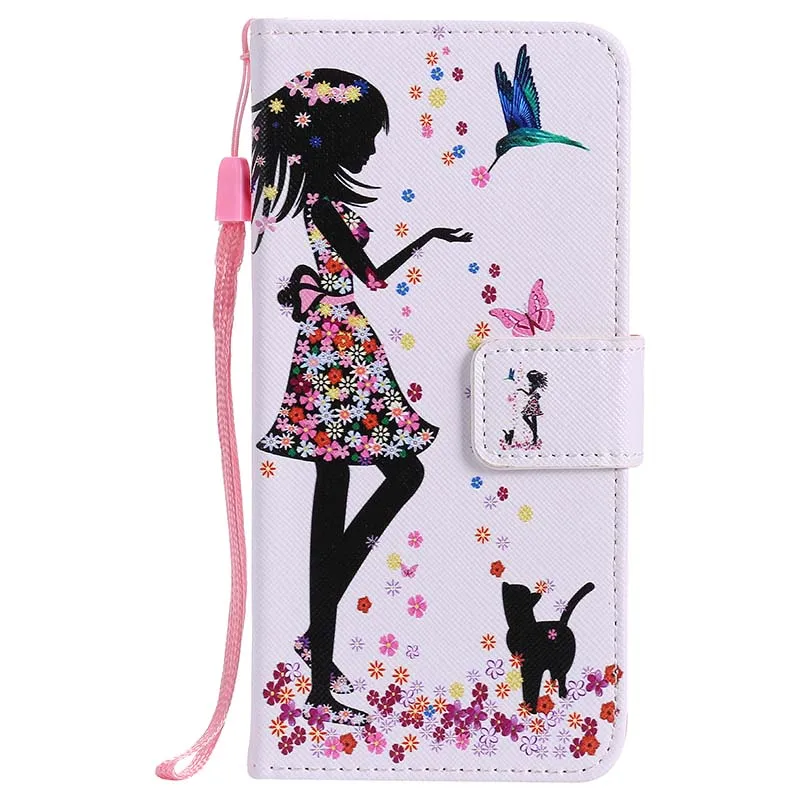 Woman Cat B128 кожаный чехол для Huawei P8 Lite P9 P10 P20 P30 Pro Коврики 9 10 20 X Honor 9 Lite подставка Funda с держатель для карт - Цвет: Woman Cat