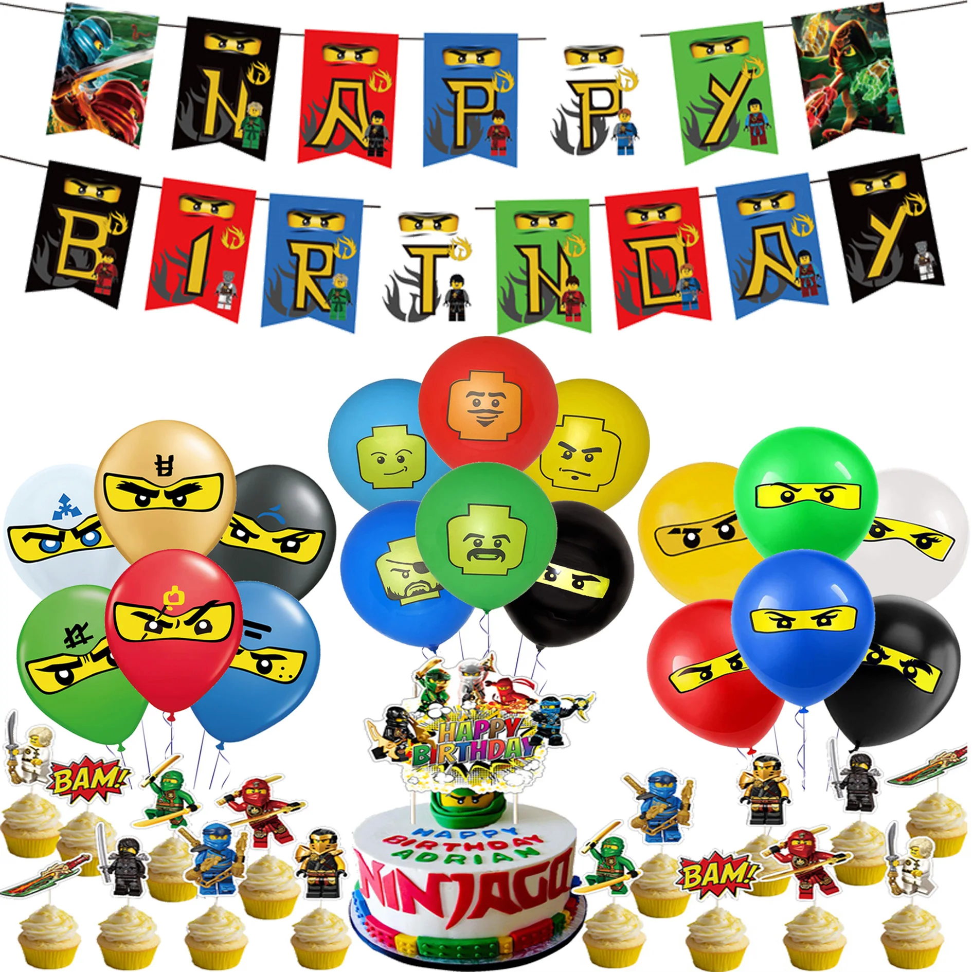 Новые украшения для вечерние ниндзя латексные воздушные шары игровой Legoing Ninjagoed
