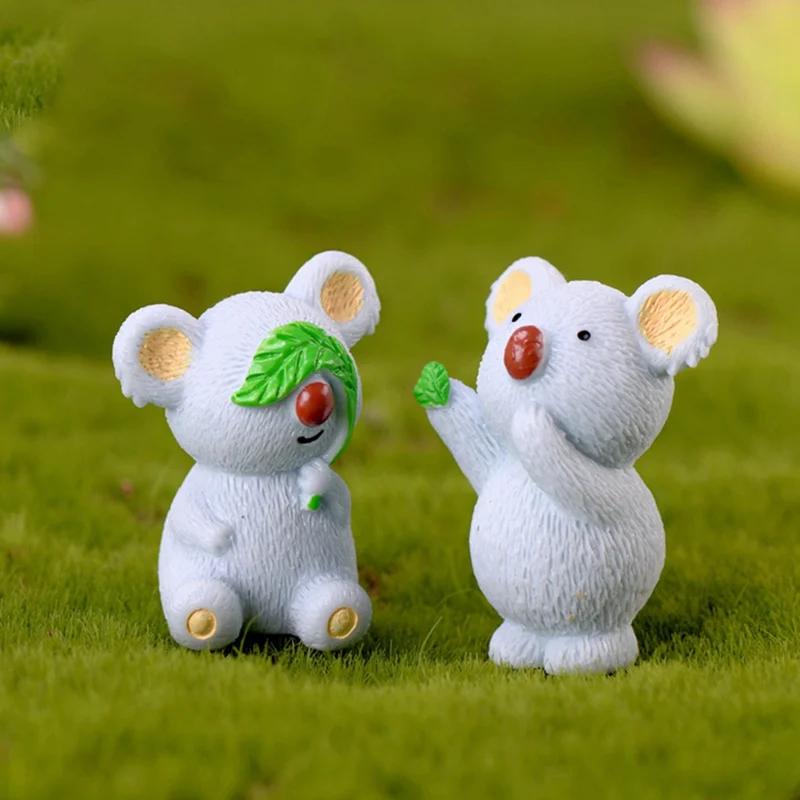 Micro Landscape Resin Koala Creative Figurine Simulation Cartoon Decorations Decorative Gift Accessories Fairy Garden Miniatures | Дом и сад