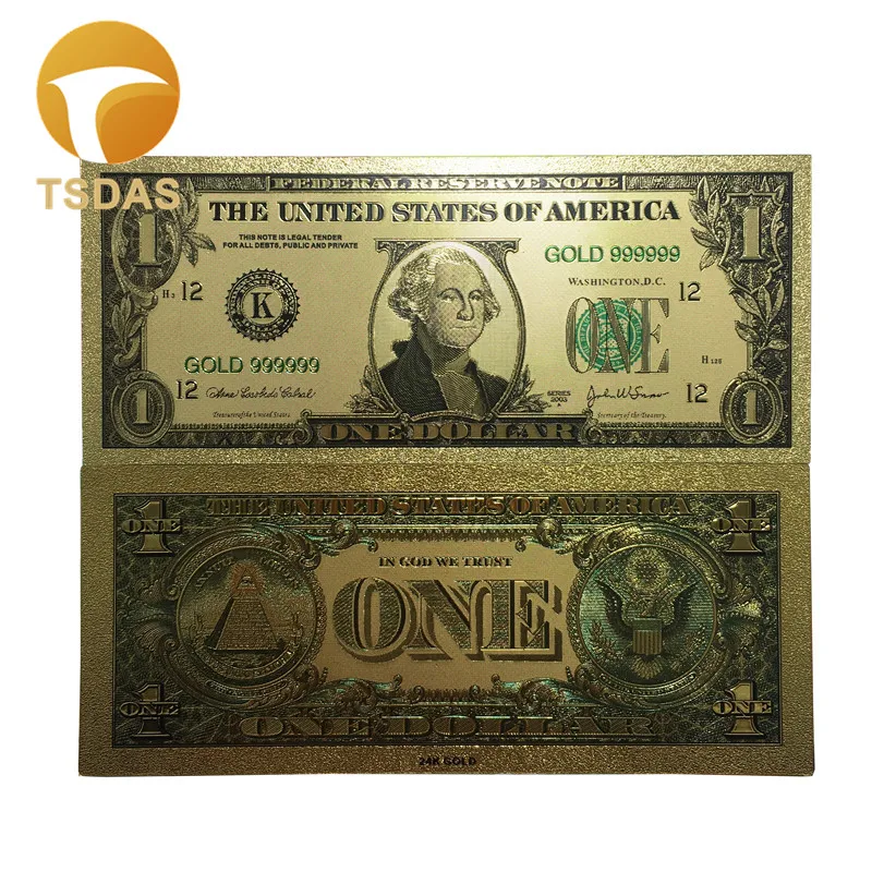 США $1-100 долларовая Золотая банкнота красочные банкноты для сувениров золотые