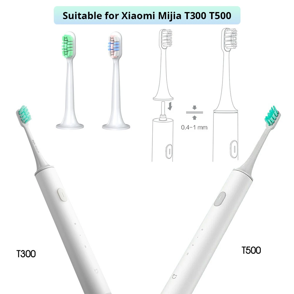 

Насадки для электрической зубной щетки Xiaomi Mijia T300 T500, сменные головки для электрической зубной щетки