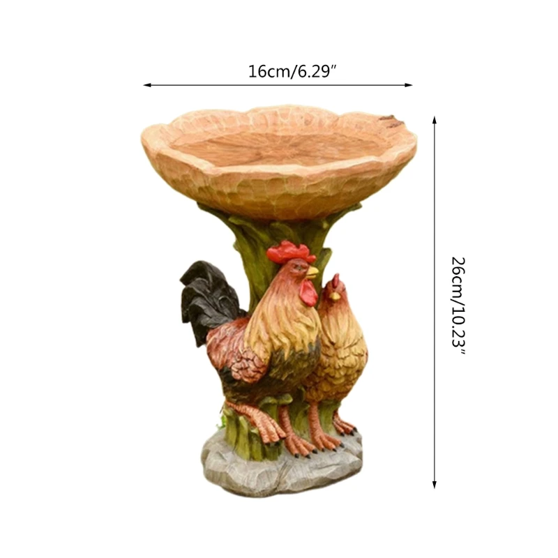 

Polyresin Bird Bath Pedestal Handmade Wild Bird Feeder Bowl for Outdoor Decor