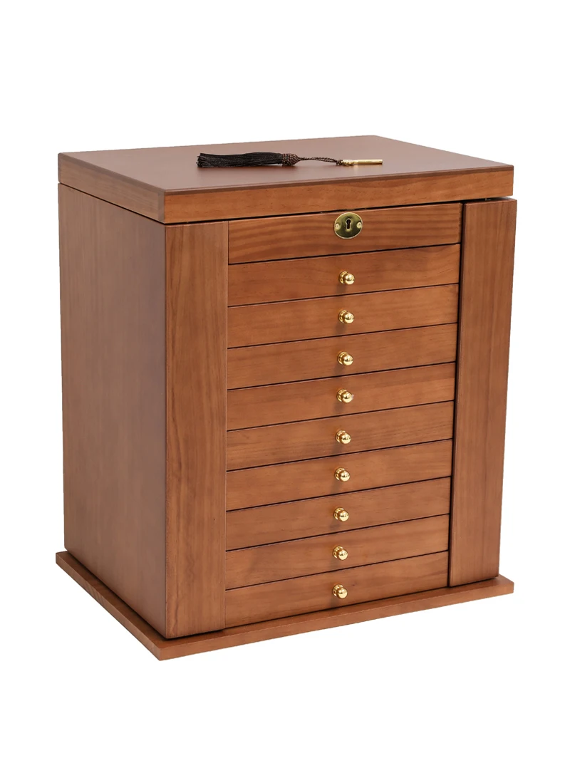 Шкатулка для ювелирных изделий коробка из массива дерева с замком подвешивания