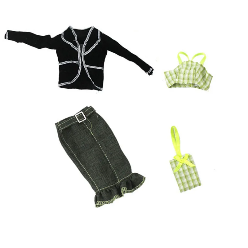 

1set Fashion Coat Top Handbag Skirt For Barbie Doll Clothes Fashion Outfits For Barbie Dollhouse 1/6 Doll Accessories Kids Toy