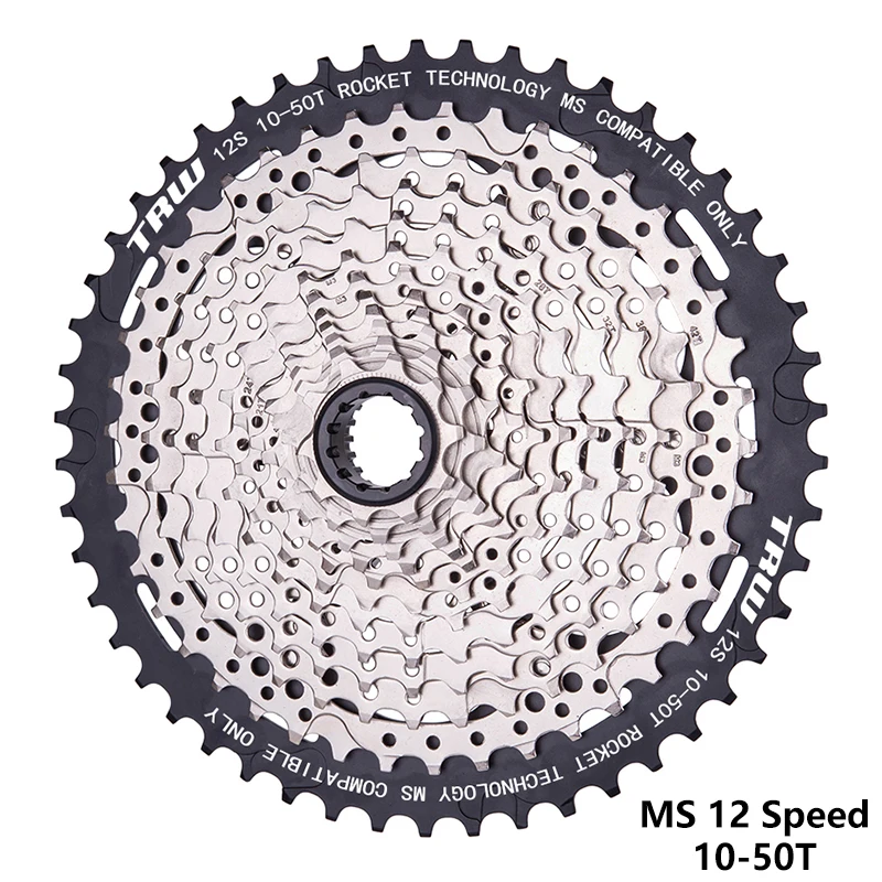 

Bicycle Cassette 12 Speed 10-50T MS Cassette Sprocket Mountain Bike Wide Ratio Flywheel Ultralight CNC Steel 12S Bike Cassette