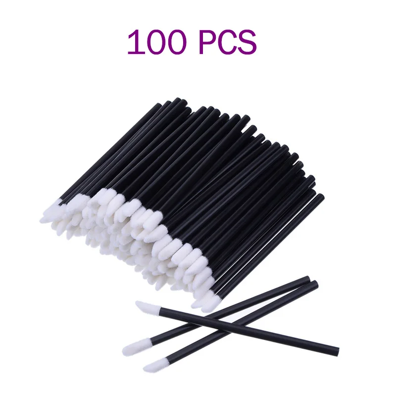 100PCS-Lip brushes 50/100/150 шт макияжные кисточки maquiagem щетки для туши кисть для губ ручка для очистки ресниц одноразовая кисточка для макияжа губ - Handle Color: 100PCS-Lip brushes